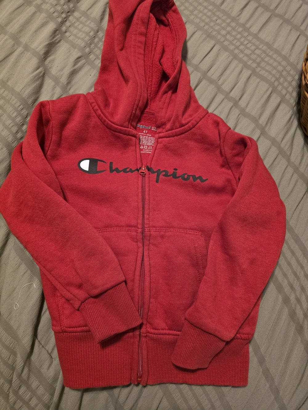 Champion Kids Red Full-Zip Logo Hoodie